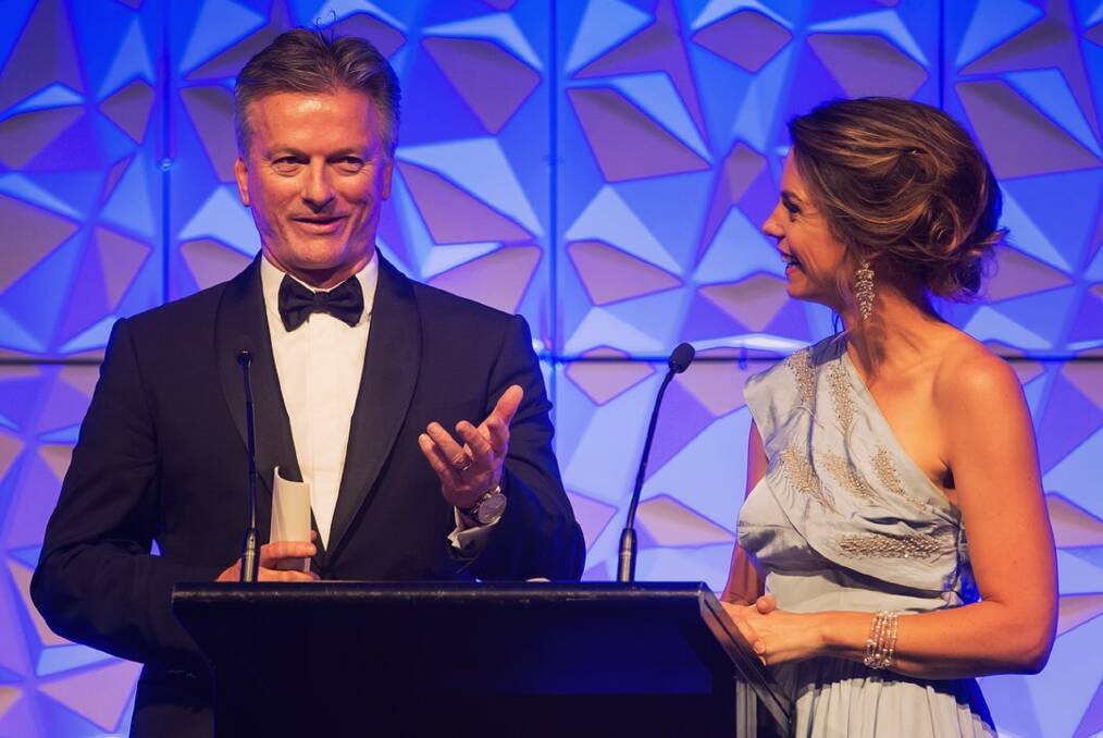 HOST: Niav Owens and Steve Waugh at the Steve Waugh Medal this year.