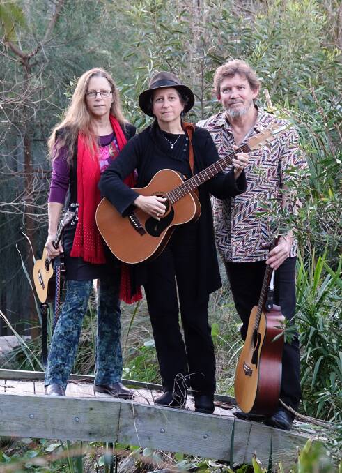 Newcastle folk band Tripple Effect are, from left, Lynden Jacobi, Carrie Jacobi and Len McCarthy.