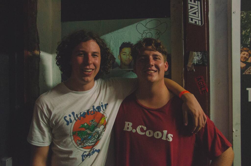 Sam Murphy, right, with his friend and former Mission: Banana bandmate, Zane Fleming. Picture supplied