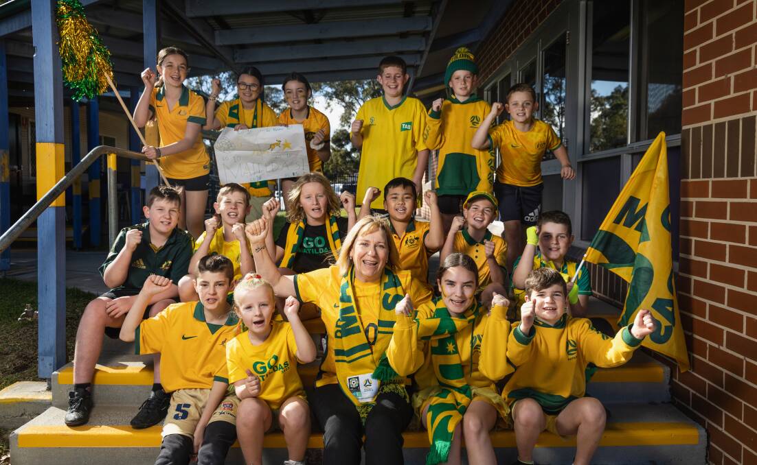 Both girls and boys at Glendore Public School have been inspired by the Matildas' World Cup success. Picture by Marina Neil