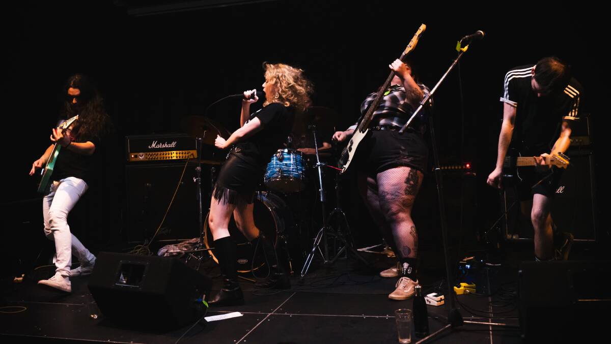 INFORMED: Newcastle punk band Boudicca aim to educate their audience about historical female figures such as political activist Emma Goldman. Picture: Joshua Nash