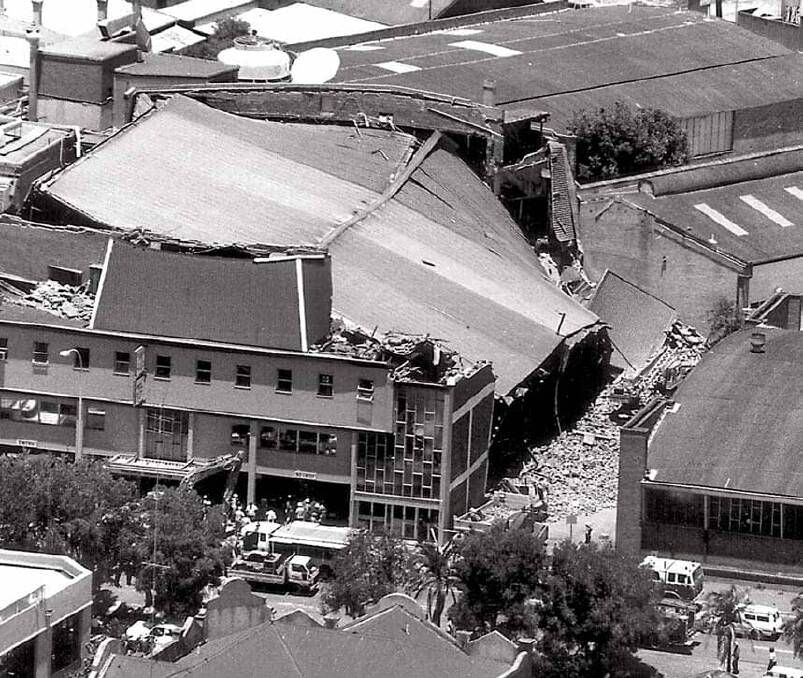 COLLAPSED: The Newcastle Workers Club in 1989.