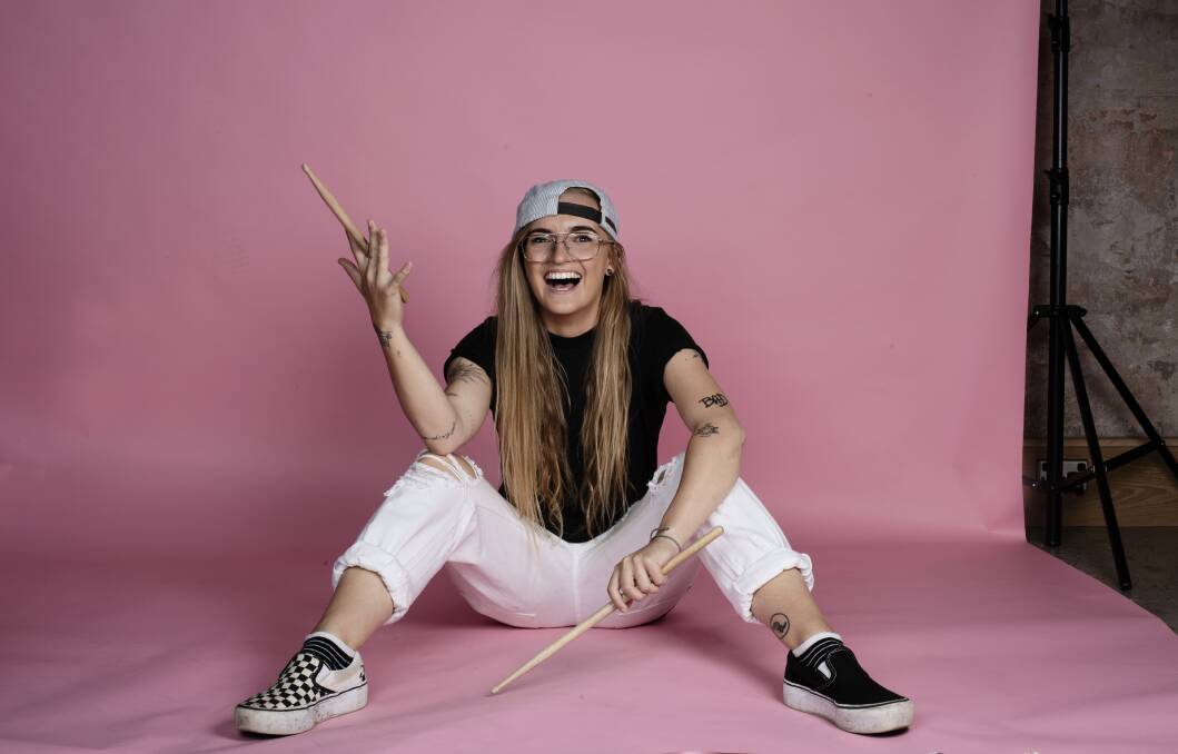 TICKLED PINK: Melbourne singer-songwriter Georgia Flipo, aka G Flip, couldn't be happier about her meteoric rise from music teacher to indie-pop star in less than two years. Picture: Louise Kennerley