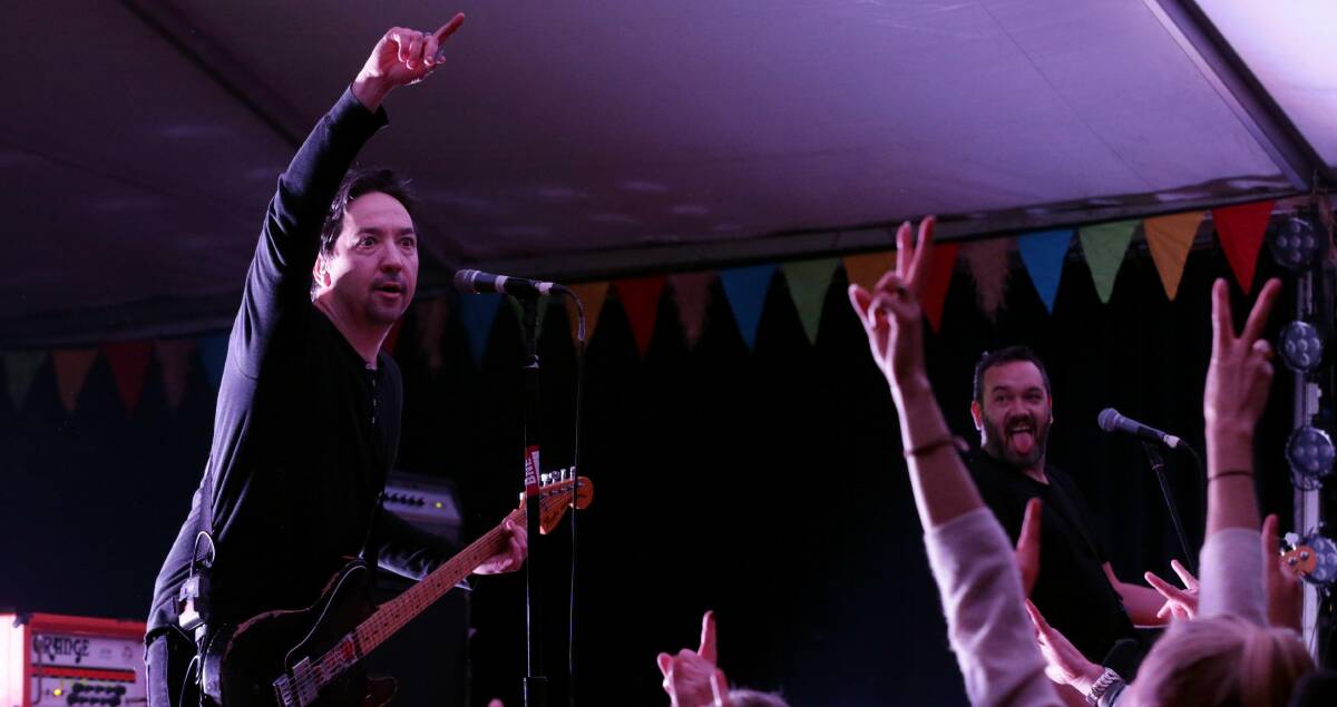 RAISING HELL: Shihad frontman Jon Toogood left nothing in the tank as he ignited PigSty In July. Picture: Simone De Peak
