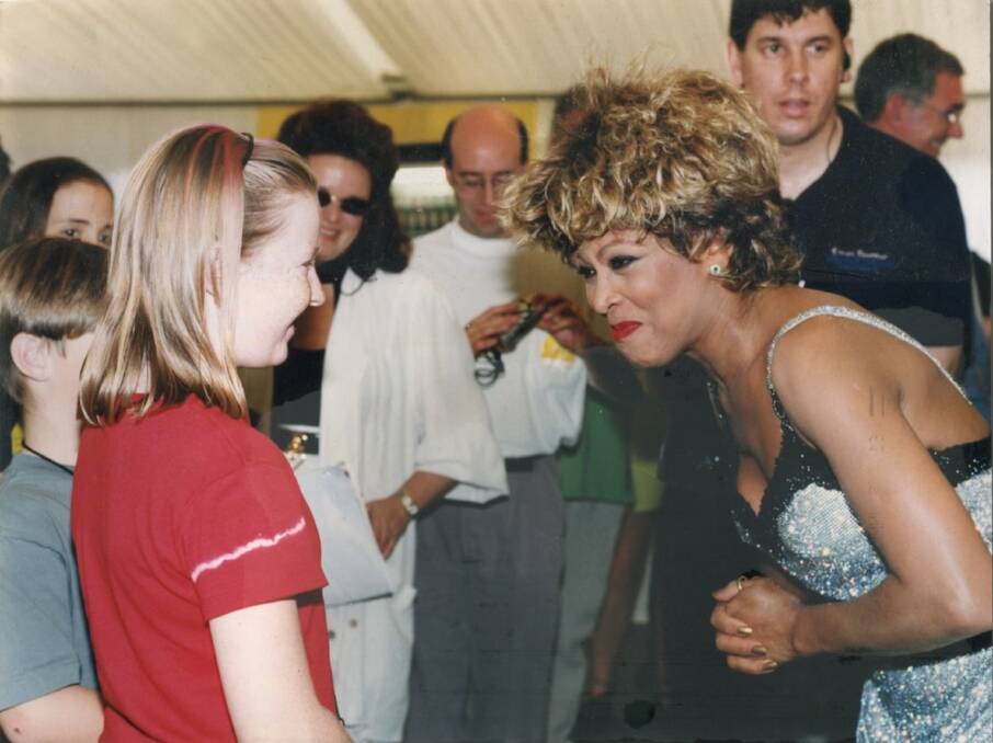 Tina Turner meeting Ross Ferguson's children Tareik and Syeesha in 1997. Picture supplied