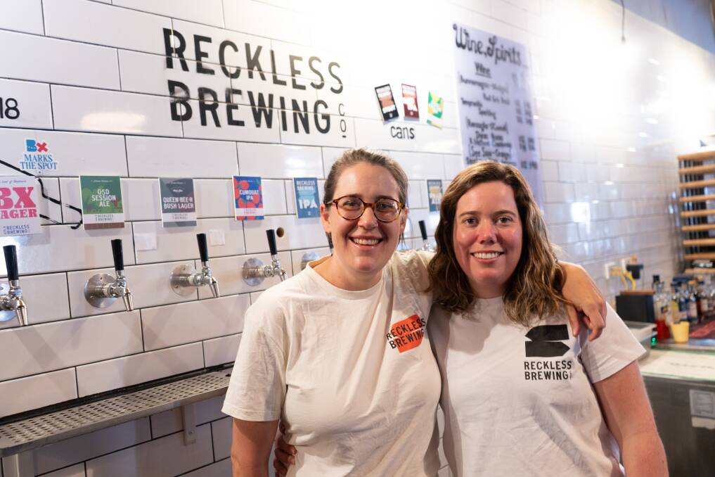 Reckless head brewer Grace Fowler with co-owner Alice Wilson. Picture supplied