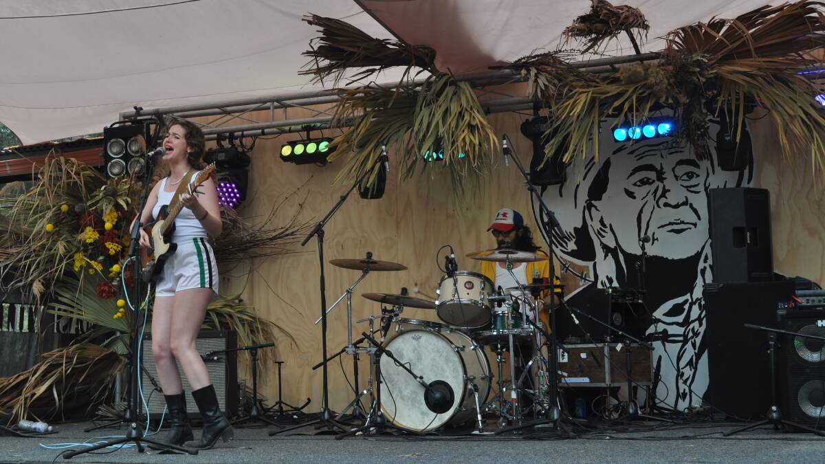 ORIGINAL: Ahlia Williams and her drummer Reuben Alexander at Dashville Skyline. Picture: Josh Leeson