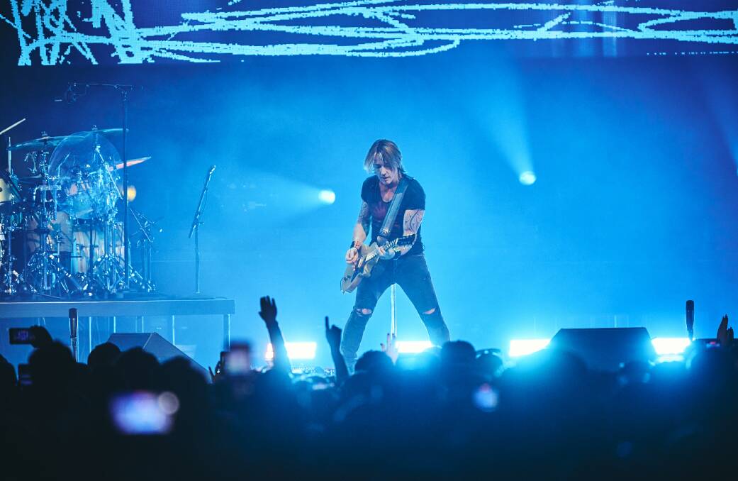 Keith Urban was in full entertainer mode. Picture by Glenn Pokorny
