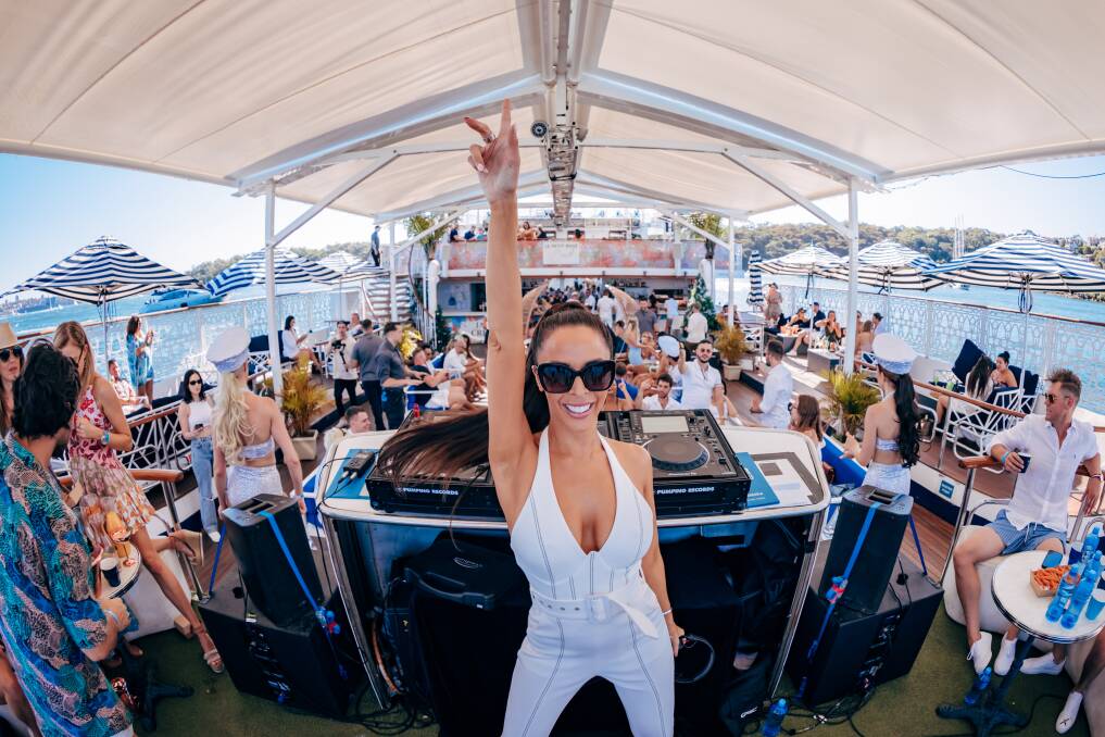 PARTY STARTER: Newcastle DJ Shiralee Coleman dropping beats at Seadeck in Sydney Harbour.