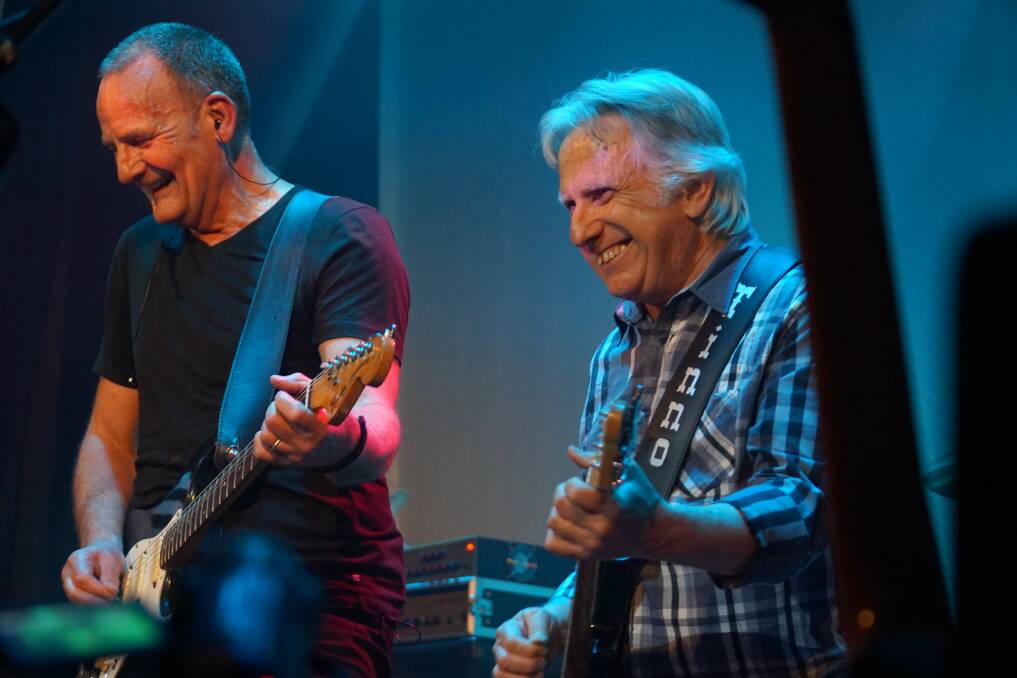 LEGENDS: Mark Tinson, right, on stage with Heroes bandmate Pete de Jong.