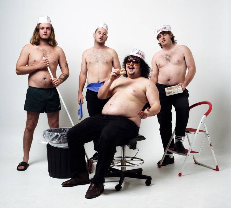 BARING IT ALL: Western Sydney band Pist Idiots proudly promote their working-class roots in their music.