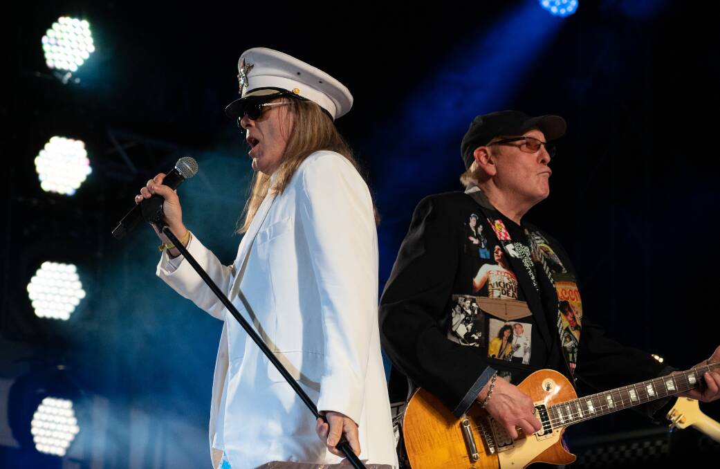 Cheap Trick on stage at Maitland Showground in March 2022. Picture by Paul Dear