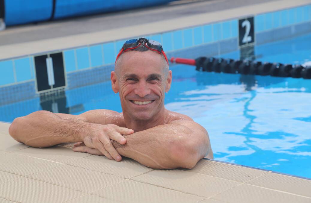 SINK OR SWIM: City of Newcastle councillor Matt Byrne has been training daily since early December for his first Australia Day Newcastle Harbour Swim. Picture: Supplied