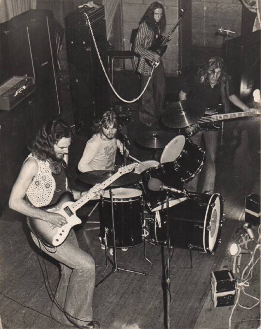 GLORY DAYS: Paul Matter, far right, performing with Newcastle band Armageddon.