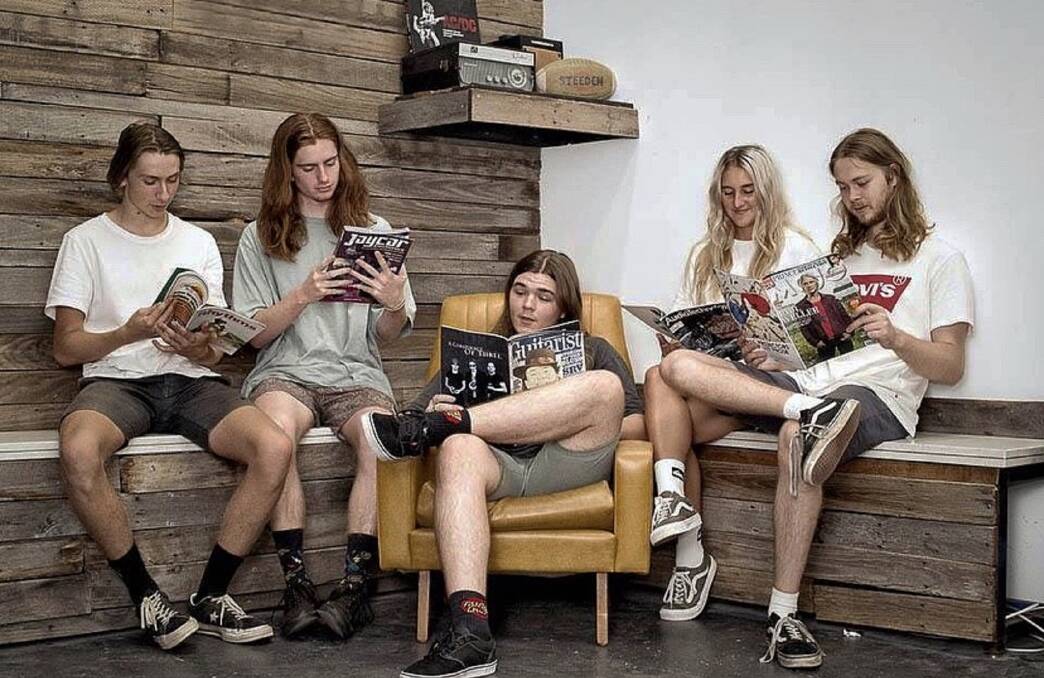 WELL READ: Newcastle indie-rock band Bluetide are, from left, Travis Richmond (drums), Oliver Phelan (lead guitar), Talon Candian (rhythm guitar), Paris Grace (vocals) and Thomas Wellings (bass). 
