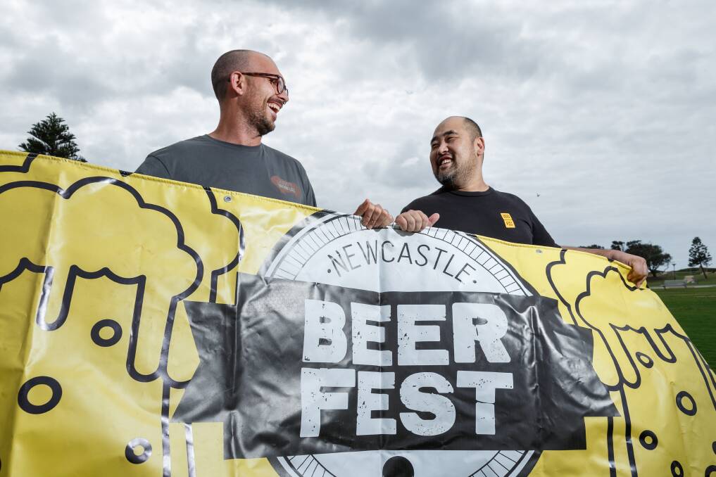 REAL THIRST: Newcastle Beer Fest organisers Luke Tilse and Taiyo Namba have brought the event forward from April to March 21 for its seventh edition. Picture: Max Mason-Hubers