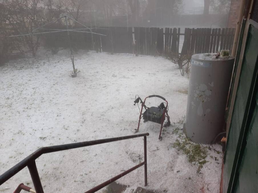 LIKE SNOW: A thick blanket of hail fell across parts of the mid north coast, including Toormina and Coffs Harbour. Picture: NSW Incident Alerts