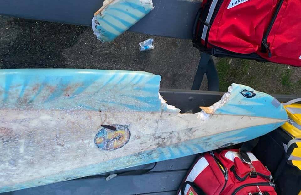 The man's board pictured among the paramedic's bags. Photo: Facebook 