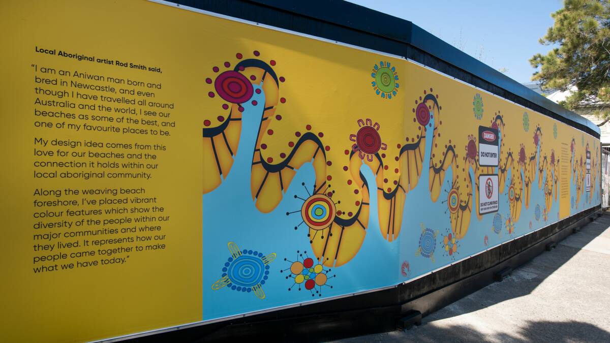 An example of artwork displayed on construction hoarding. Picture supplied