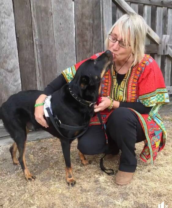 Animal activist Bronwen Irons with another dog she has rescued.