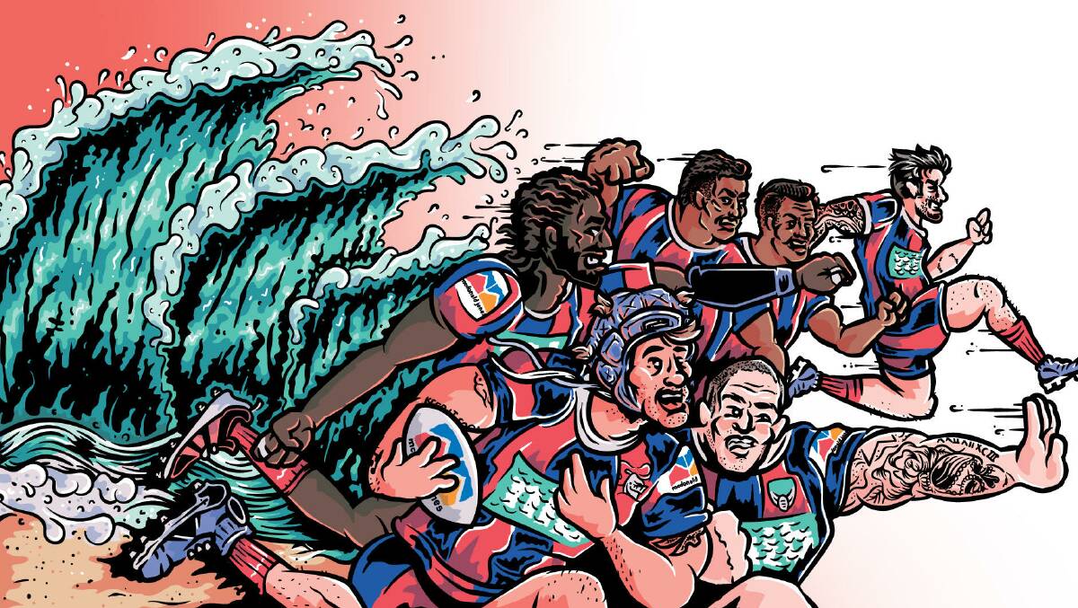 DETAIL: The artwork Ben Mitchell created the artwork for Saturday's Herald ahead of the Newcastle Knights semi-final appearance on Sunday.