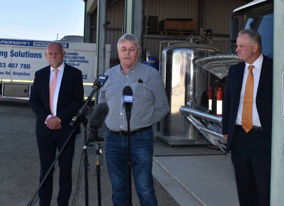 CAMPAIGN: Businessman Dale McNamara in Singleton on Thursday announcing his candidacy for One Nation in the Upper Hunter by-election.
