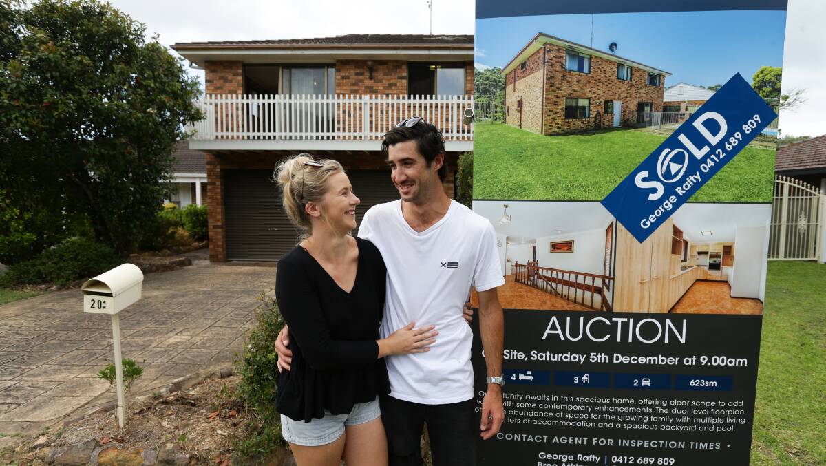 Abbey Page and Robert Crowley were all smiles after securing the property. Picture: Jonathan Carroll