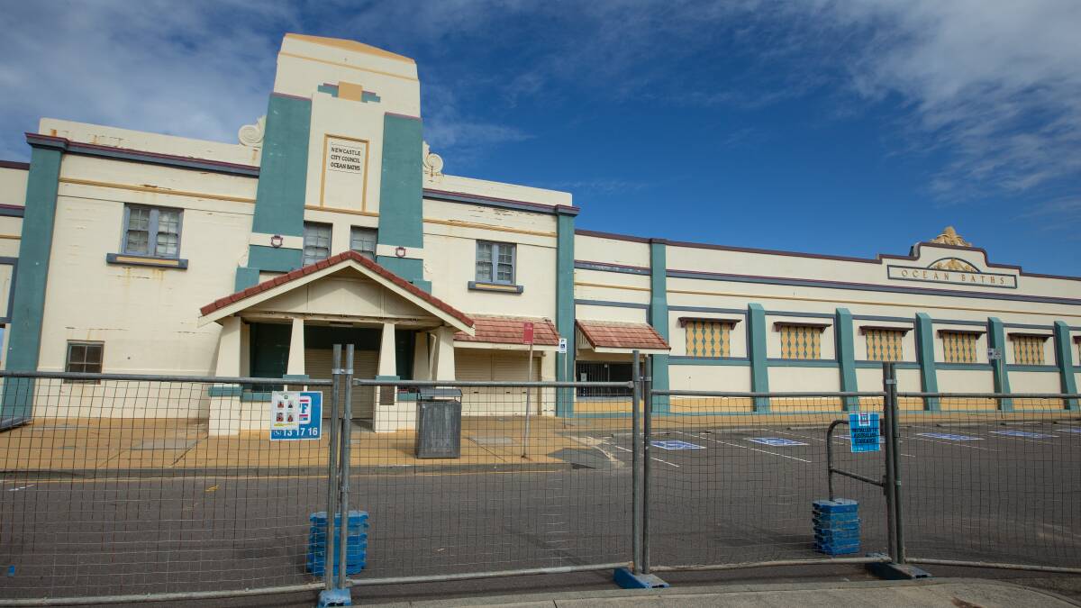 The pavilion will be spruced up in the next stage of the Newcastle Ocean Baths renovation. Picture by Marina Neil
