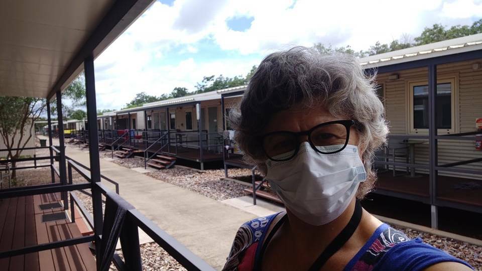 Deb Tellis during quarantine in Howard Springs.