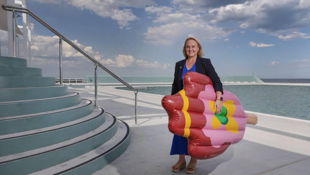 Newcastle lord mayor Nuatali Nelmes at the new-look baths. Picture by Marina Neil