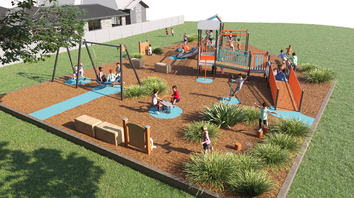 A concept image of the playground upgrade at McCauley Park in Tarro. Picture: Newcastle council