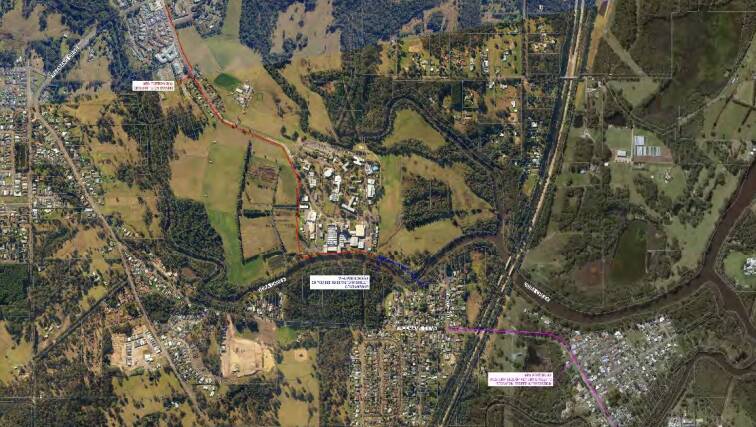 CHANGE: The proposed cycleway route in the North Cooranbong Voluntary Planning Agreement will go through Avondale University College, rather than along Freemans Drive as previously proposed. Picture: Lake Macquarie City Council