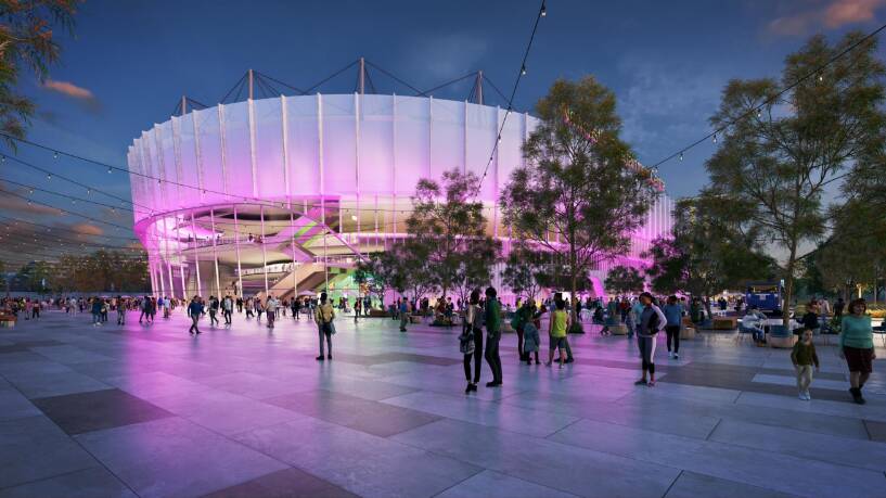A concept image of a new Newcastle Entertainment Centre, which could host international music acts and more elite level sport.