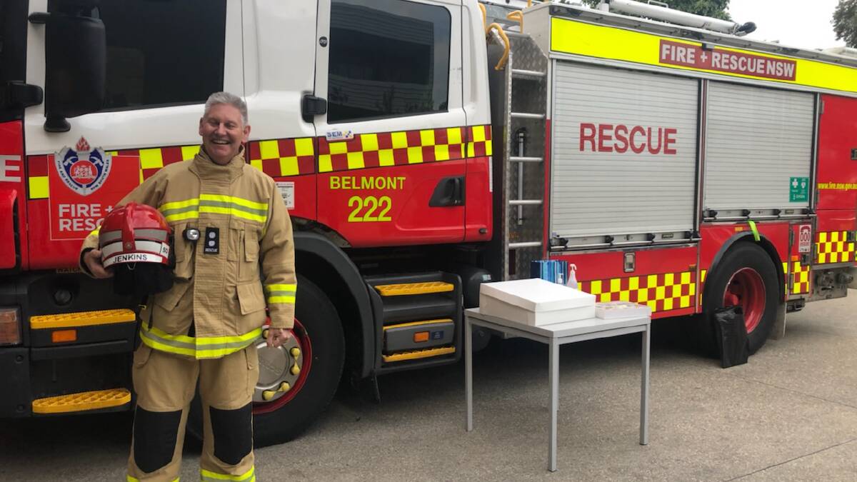 TOOLS DOWN: Fire and Rescue Belmont station officer Allen Jenkins has retired after almost 42 years on the job. Pictures: FRNSW