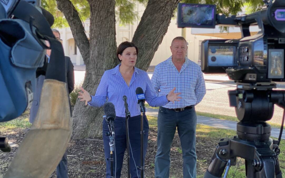 INTERCHANGE: Labor leader Jodi McKay and Upper Hunter candidate Jeff Drayton in Singleton on Thursday. Picture: supplied