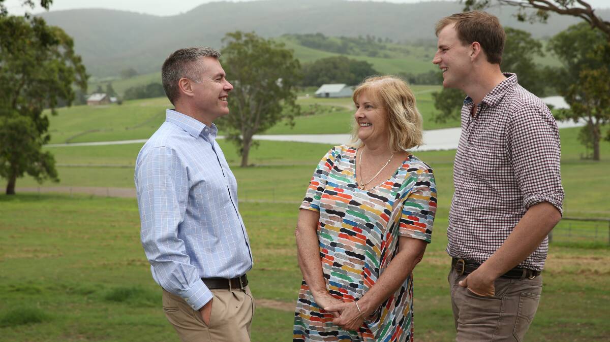 Tocal Field Days manager Wendy Franklin (centre), pictured with Tocal Field Days chair and college principal Darren Bayley and Field Days livestock area coordinator Tim Eyes.