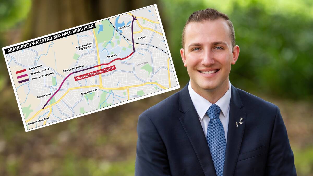 Newcastle Liberal councillor Callum Pull is pushing again for the Wallsend-Mayfield road project.