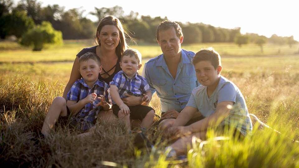FAMILY: Luke Cooke, with wife Tammy, and children Mitchell, Jayse and Braiden.