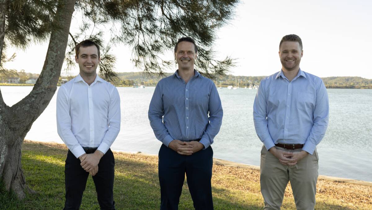 TEAM: Jack Antcliff, and councillors Jason Pauling and Nick Jones will be the Liberals lead candidates in the upcoming Lake Macquarie council election. Cr Pauling will also run for mayor. Picture: supplied
