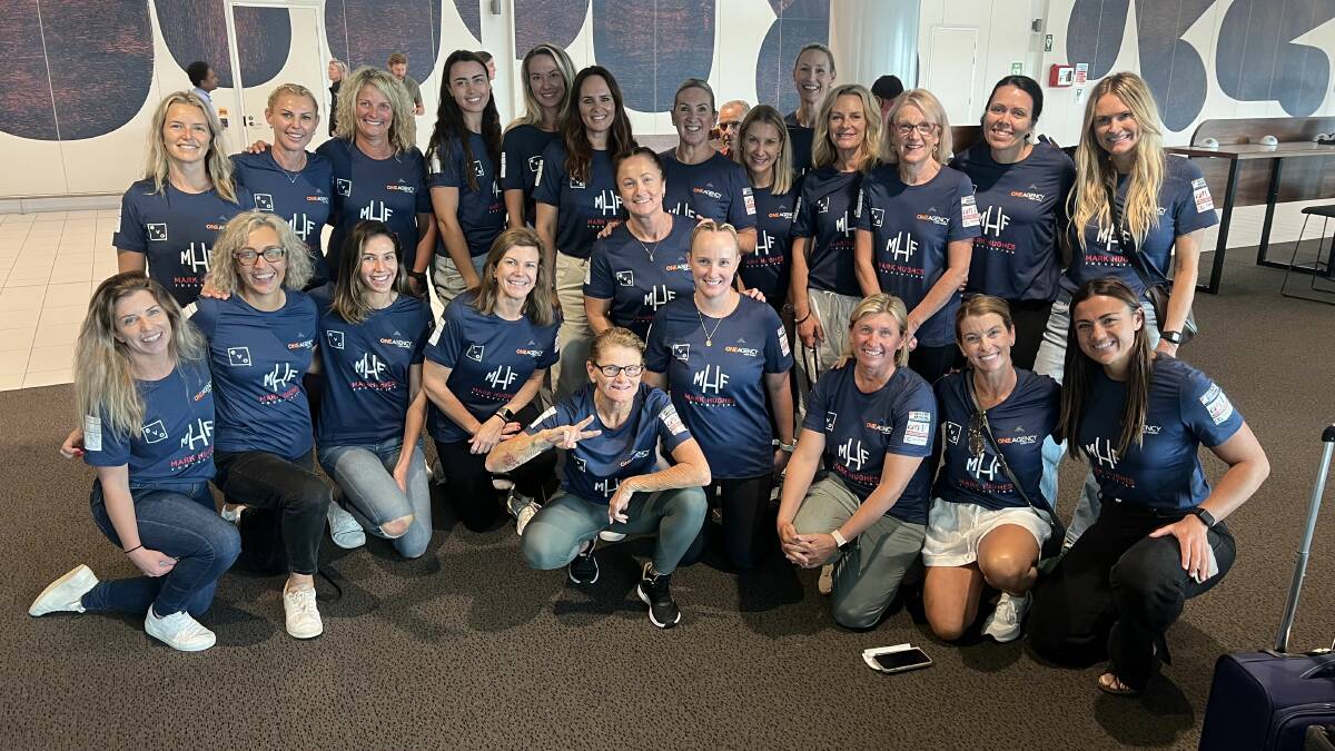 The 23 women at Brisbane Airport before flying out to Papua New Guinea. Picture supplied