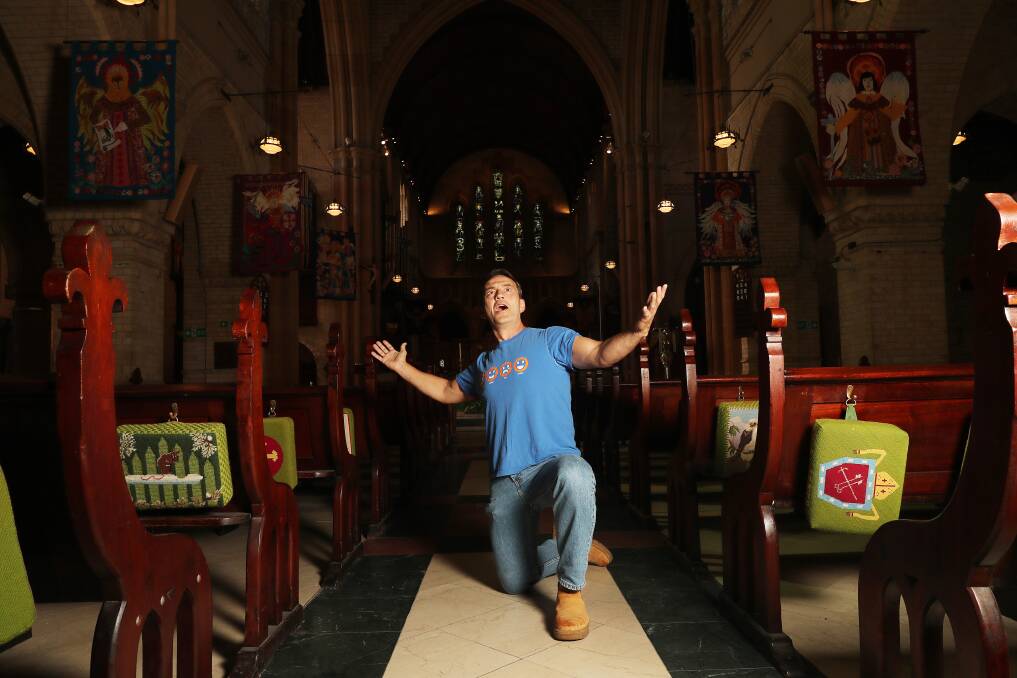 Underground Theatre Company founder and director Bruce Edwards at Christ Church Cathedral. Picture by Peter Lorimer