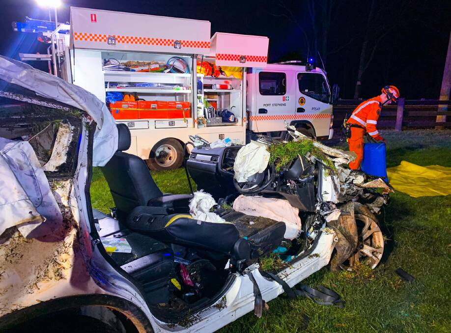 The scene at Nelsons Plains on Friday night. Picture: Port Stephens SES