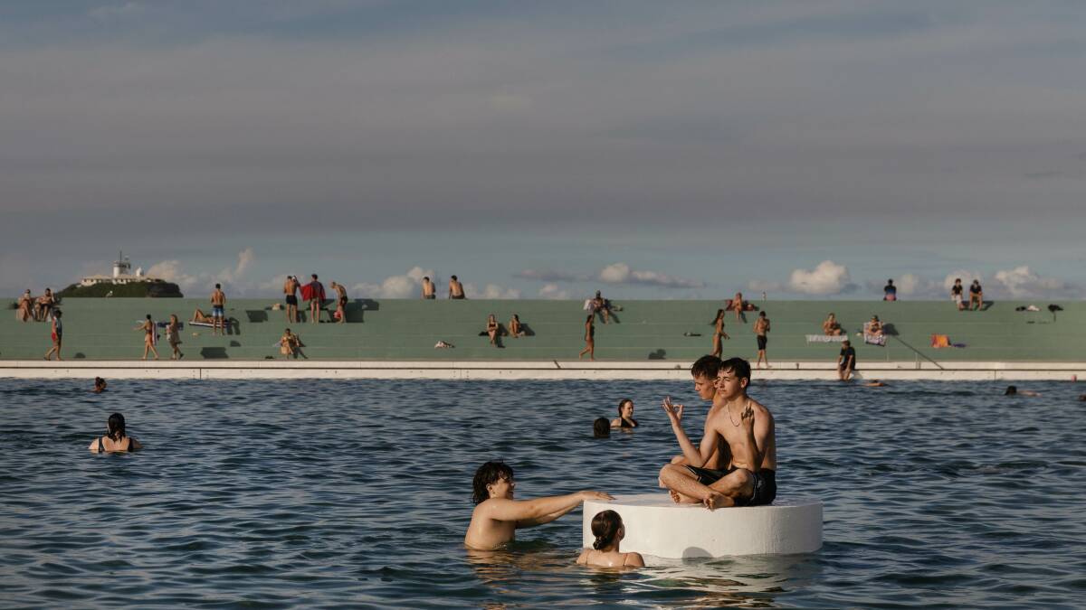 The Newcastle Ocean Baths have been popular since reopening. Picture by Marina Neil