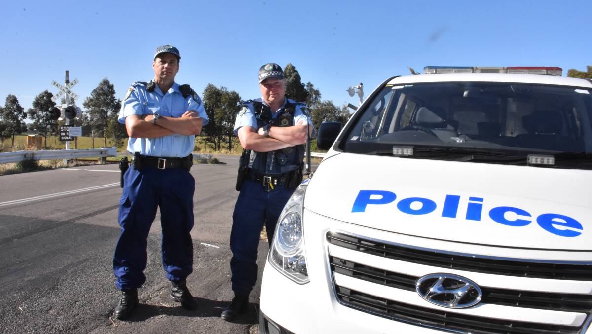 PATROL: Police Transport Command Senior Constables Peter Barrie and Keiron Jeanes.