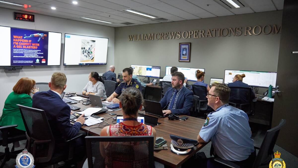 Operation Athena police in the operations room. Picture by NSW Police/ABF