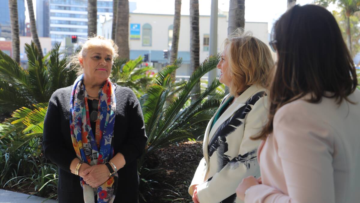 NEW PROGRAM: Hunter Womens Centre manager Kate Saint speaks with Newcastle Permanent Charitable Foundation chair Jennifer Leslie and women's centre director Nicole Wadell. Picture: supplied