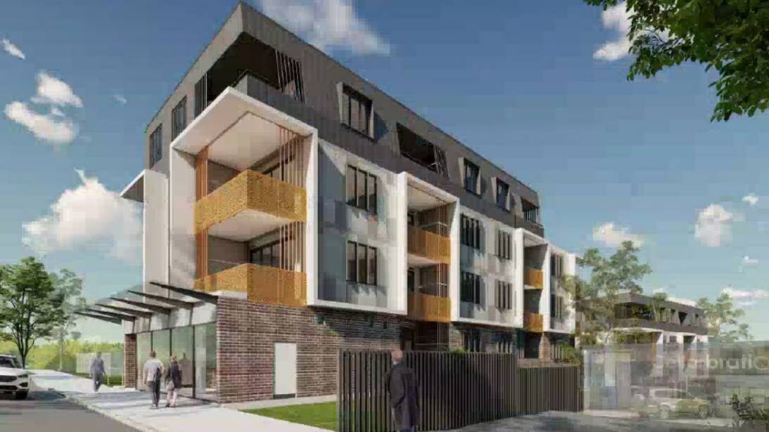 A concept image of the affordable housing development at Brunker Road, Adamstown. Picture by MODE Architects