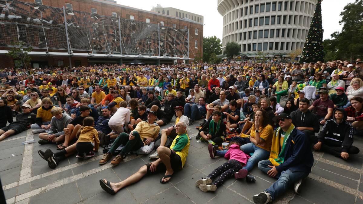 A large crowd watching the Socceroos play Argentina in the FIFA World Cup in December 2022. Picture by Jonathan Carroll 
