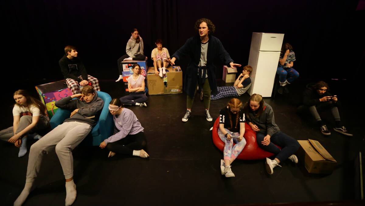 EXPRESSION: Students rehearsing "I hope: Thoughts on a Pandemic" at Civic Theatre on Thursday. Picture: Jonathan Carroll
