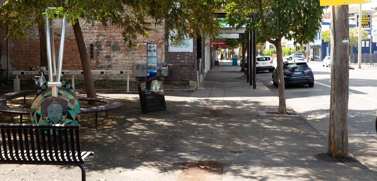 ACTIVATION: The Darby Street headphones courtyard, where a temporary crossing will be placed as part of a trial. 